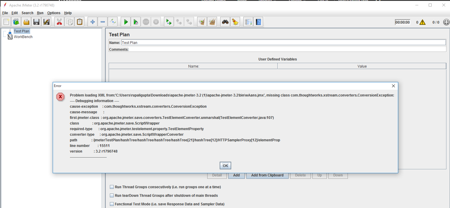 JMeter使用踩坑记录：Problem Loading XML from